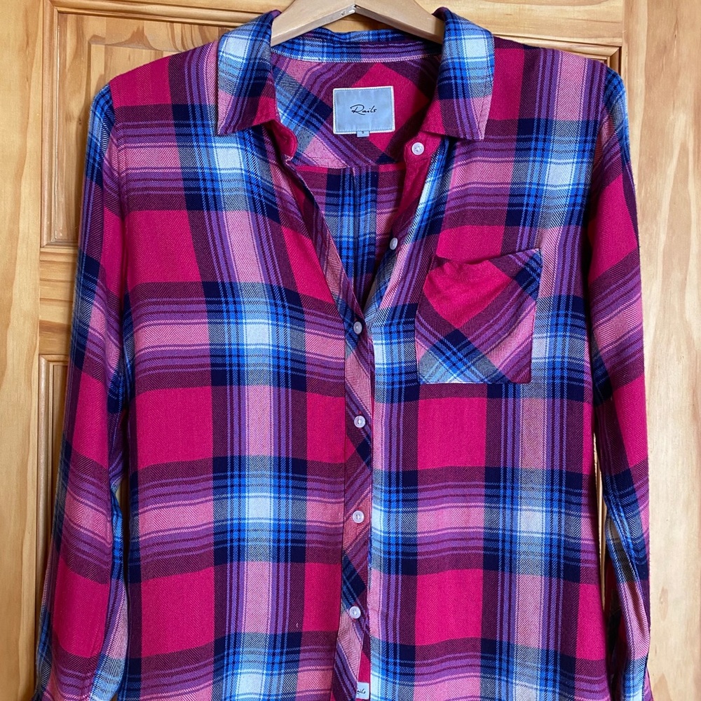 Rails Hunter Plaid Button-down Bright Small
